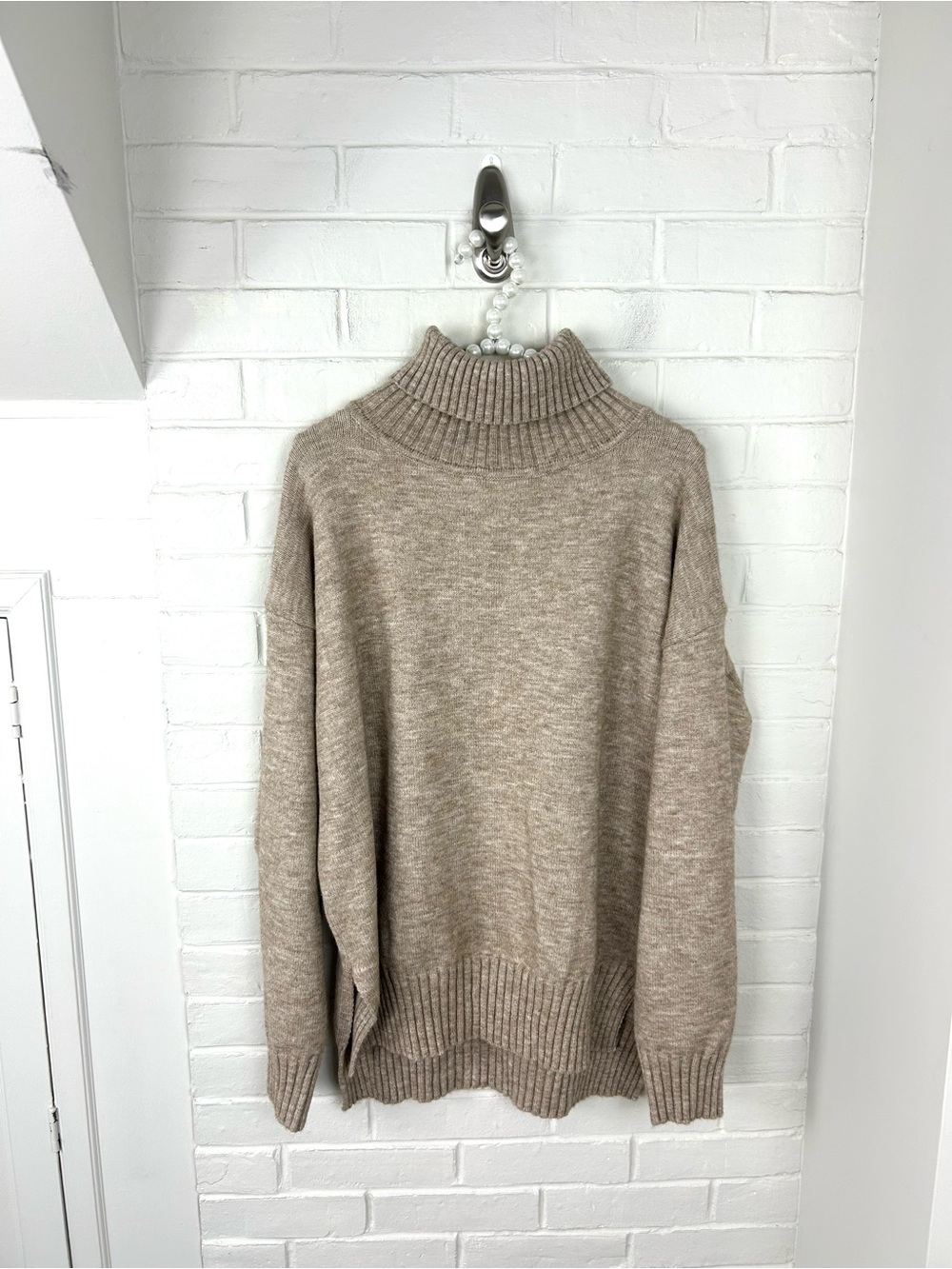 Brown Knit Turtleneck Sweater Size XL